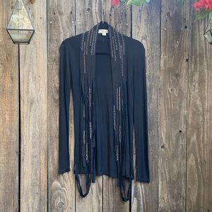 Vintage Havana Beaded Chain Cardigan - Small